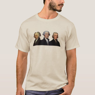 Camiseta Retratos de Adams, Washington y Jefferson