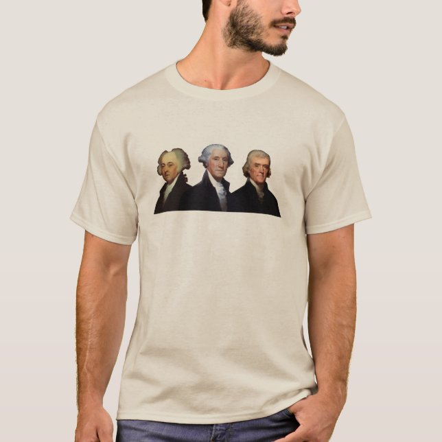 Camiseta Retratos de Adams, Washington y Jefferson (Anverso)