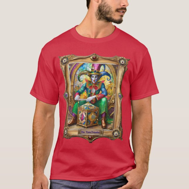 Camiseta Retratos de Mardi Gras Realm - El viajero del tiem (Anverso)
