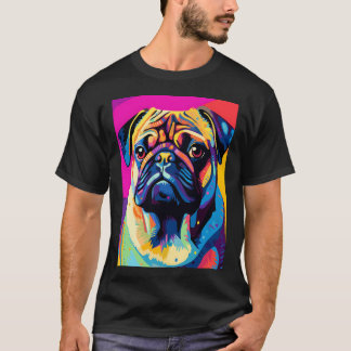 Camiseta retratos de perro pug. animal colorido. Animal