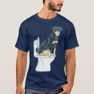 Camiseta Retrete rottweiler para perros Pintura 1