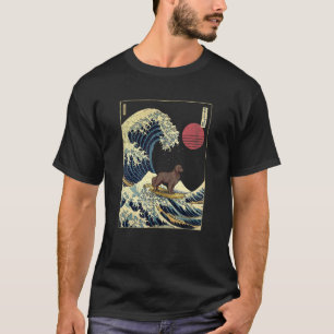 Camiseta Retriever de capa plana Ola de Kanagawa Japonesa  