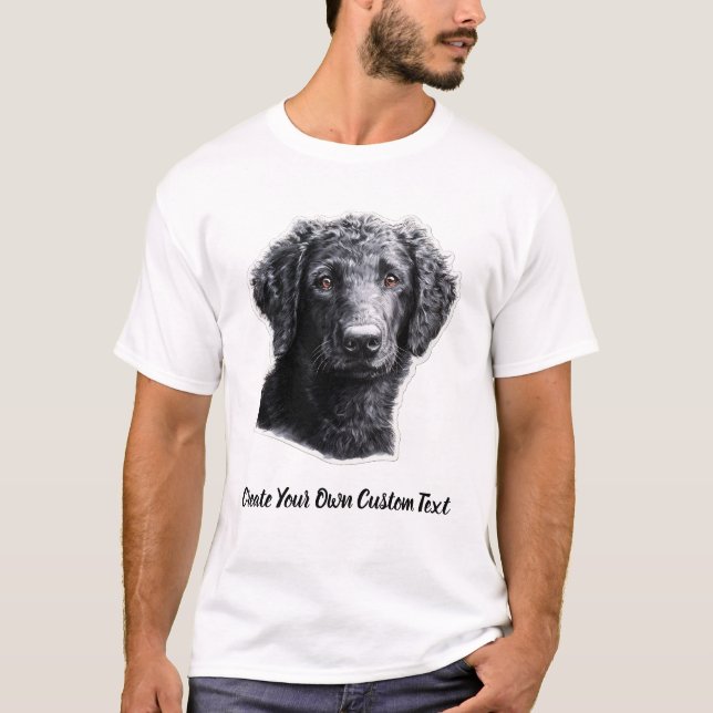 Camiseta Retriever de Pelo Rizado Crea Tu Propio Texto Pers (Anverso)