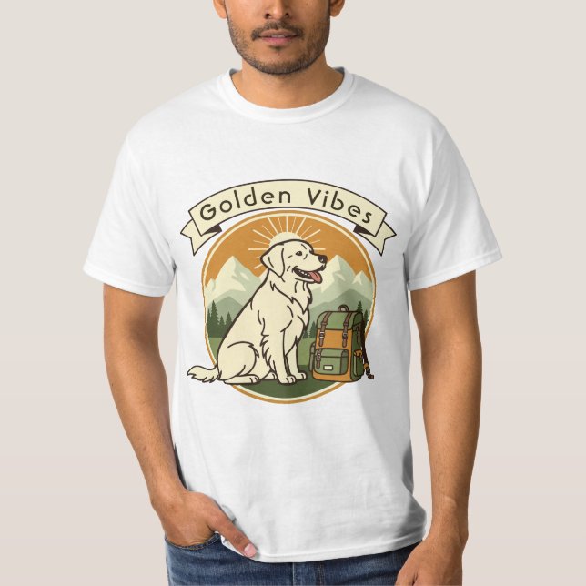 Camiseta Retriever de Vibraciones Doradas (Anverso)