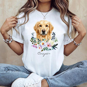 Camiseta Retriever dorado a la acuarela