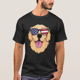 Camiseta Retriever Dorado Americano USA Perro Gafas de Sol