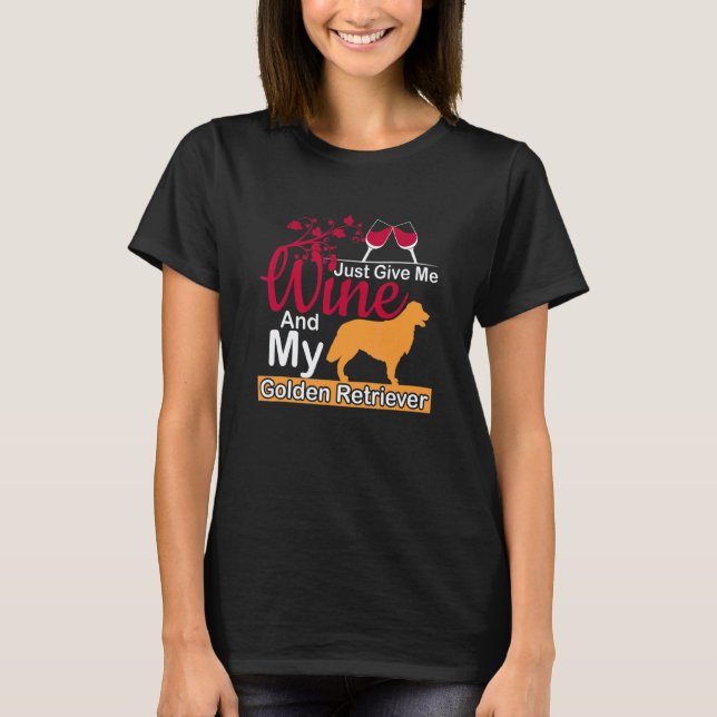 Camiseta Retriever Dorado Para Vino (Anverso)