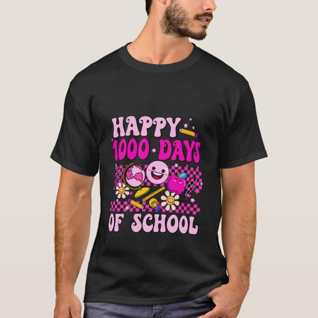 Camiseta Retro 1000º Día De La Escuela 1000 Días Más Inteli (Anverso)