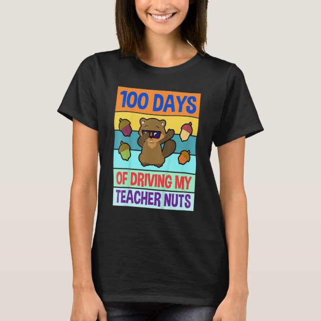 Camiseta Retro 100 Days of Driving My Teacher Nuts Dabbing  (Anverso)