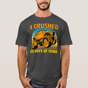 Camiseta Retro 100 Days Of School Boys Monster Truck