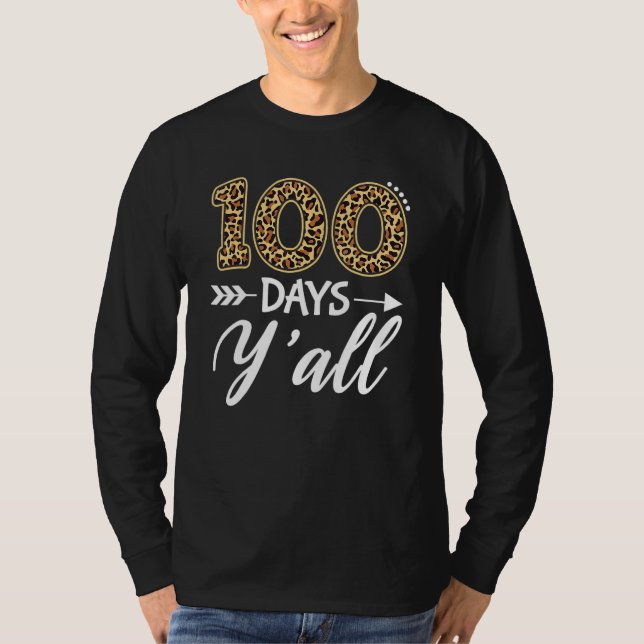 Camiseta Retro 100 Days Y'all Teacher Or Student 100th Day  (Anverso)