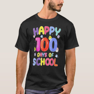 Camiseta Retro 100° Día De Maestros Escolares Niños Happ
