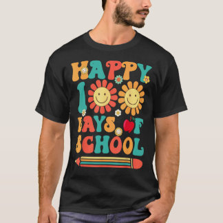 Camiseta Retro 100 Días De Escuela Maestros Niños 100º