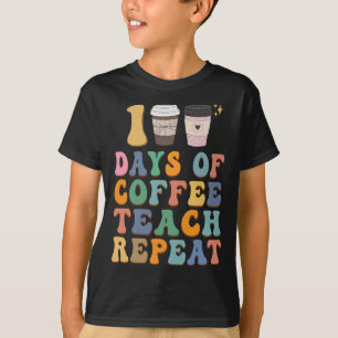 Camiseta Retro 100 Días De Escuela Para Maestros De Café