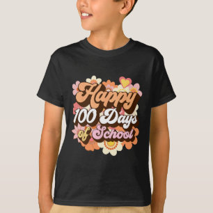Camiseta Retro 100 días de maestros escolares niños Groovy 