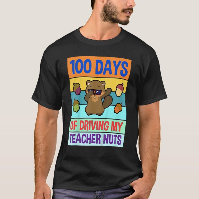Camiseta Retro 100 días de manejo de las nueces de mi profe (Anverso)