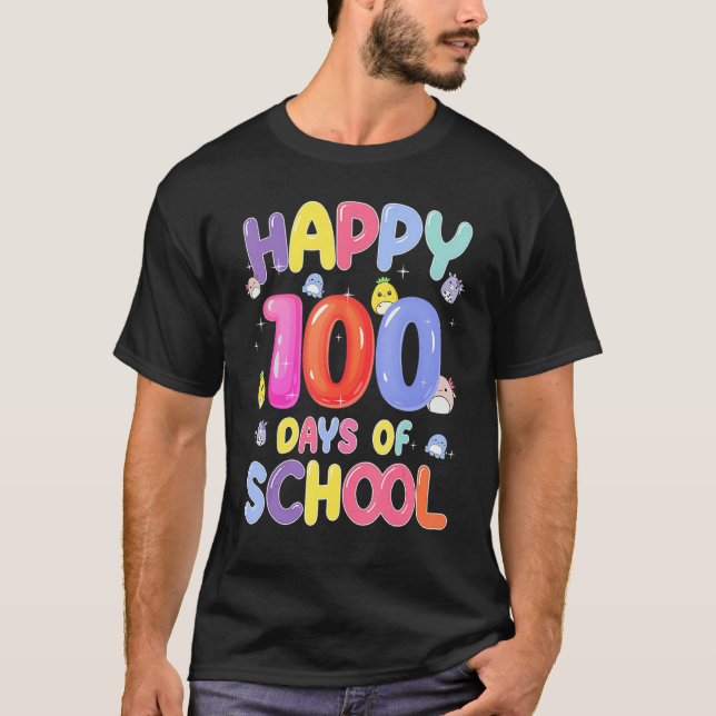 Camiseta Retro 100th Day of School Teachers Kids Child Happ (Anverso)