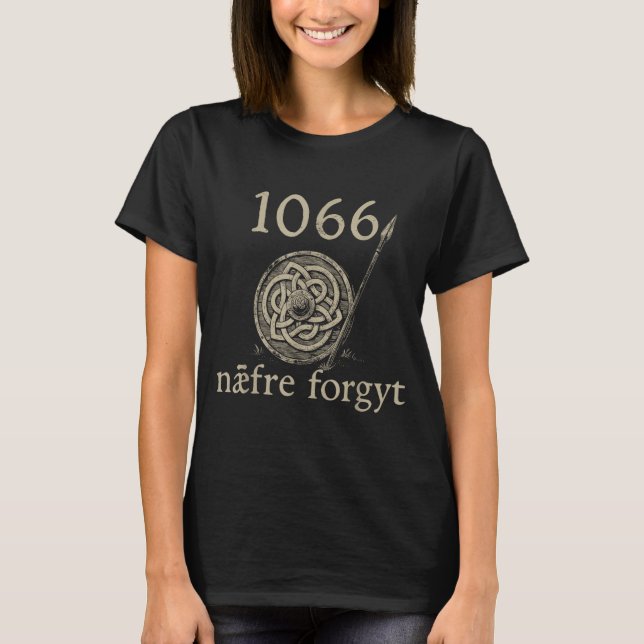 Camiseta Retro 1066 Naefre Forgyt Never Forget Viking Engla (Anverso)