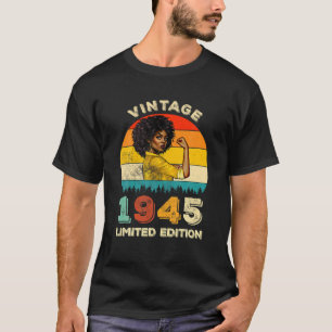 Camiseta Retro 1945 77º cumpleaños fuerte afroamericano B