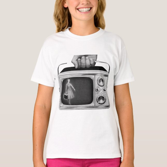 Camiseta Retro 1950s Portable TV Mid-Century (Anverso)