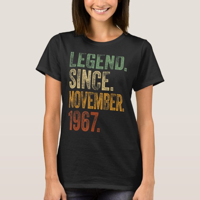 Camiseta Retro 1967 Nacimiento Noviembre Leyenda desde 1999 (Anverso)