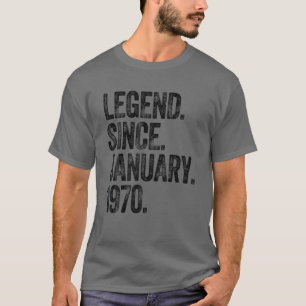 Camiseta Retro 1970 Nacimiento de enero Leyenda desde 1970