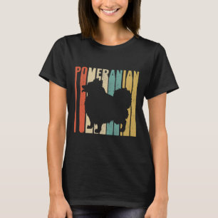 Camiseta Retro 1970 S Silhouette de Perro Pomerania Crackea