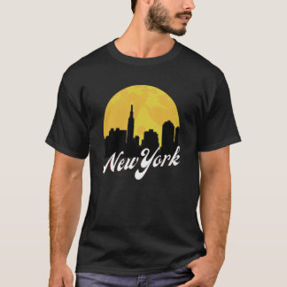 Camiseta Retro 1970's Style New York City Skyline Sunset