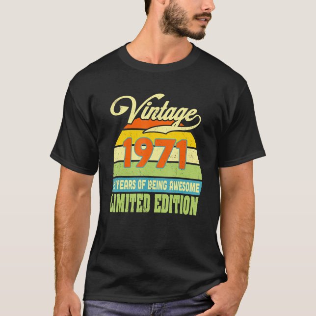 Camiseta Retro 1971 Impresionante cumpleaños número 50 (Anverso)