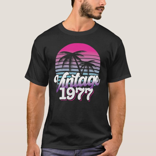 Camiseta Retro 1977 Edición limitada | Idea de regalo de cu (Anverso)