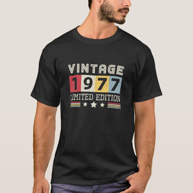 Camiseta Retro 1977 Regalos De Cumpleaños Alegres De Estilo (Anverso)