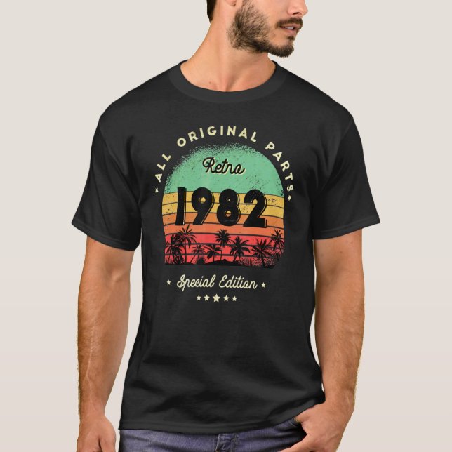 Camiseta Retro 1982 40th Birthday Original Parts Special Ed (Anverso)
