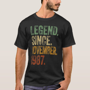 Camiseta Retro 1987 Nacimiento Noviembre Leyenda desde 1987