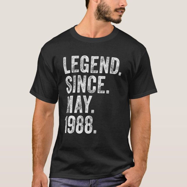 Camiseta Retro 1988 Cumpleaños Puede Nacer Leyenda Desde 19 (Anverso)