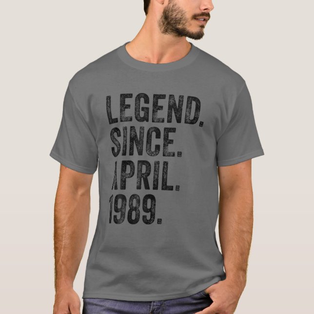 Camiseta Retro 1989 Cumpleaños Leyenda Nacida Desde 1989 (Anverso)