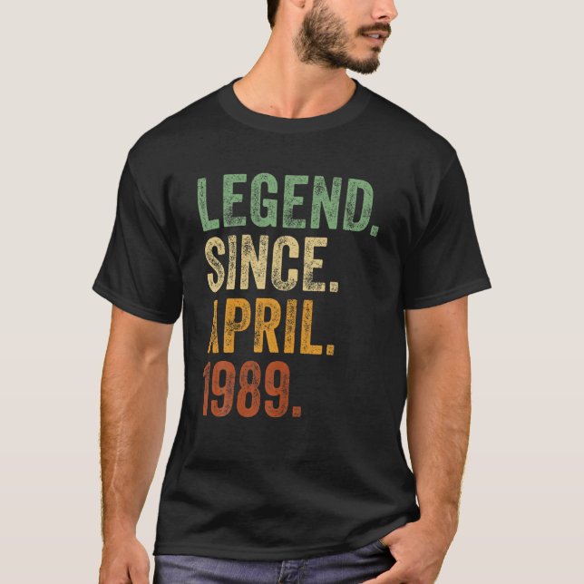 Camiseta Retro 1989 Cumpleaños Leyenda Nacida Desde 1989 (Anverso)