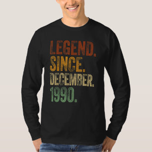 Camiseta Retro 1990 Cumpleaños Diciembre Leyenda Nacida des