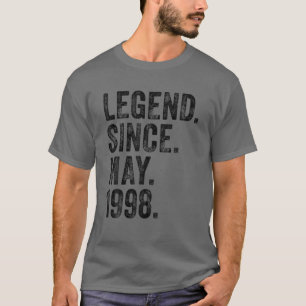 Camiseta Retro 1998 Birthday May Born Legend Since 1998