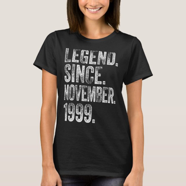 Camiseta Retro 1999 Cumpleaños Leyenda Nacida desde 1999 (Anverso)