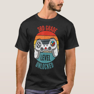 Camiseta Retro 3º Grado Nivel Desbloqueado Jugador Primer D