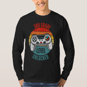 Camiseta Retro 3º Grado Nivel Desbloqueado Jugador Primer D