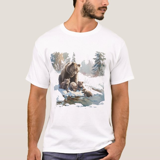 Camiseta Retro 399 Grizzly Bears Wilderness Scene (Anverso)