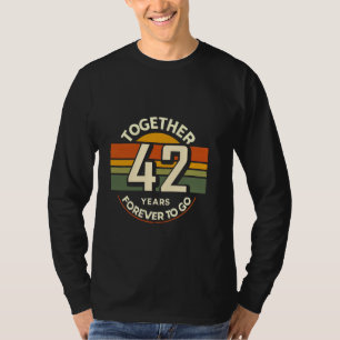 Camiseta Retro 42 Aniversario Boda Juntos 42 Años Por