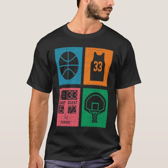 Camiseta Retro 4 Color Block Basketball (Anverso)
