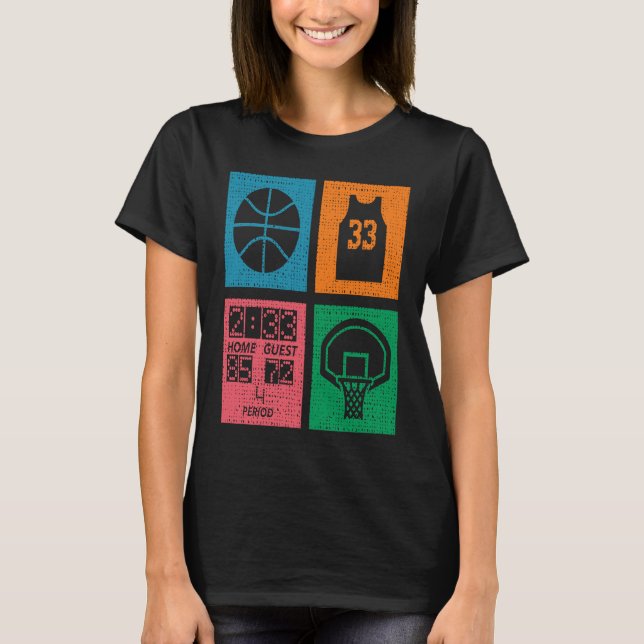Camiseta Retro 4 Color Block Basketball (Anverso)