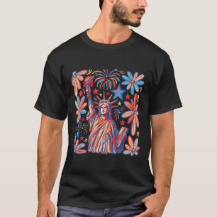 Camiseta Retro 4 De Julio Estatua De La Libertad América Ch