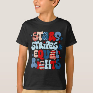 Camiseta Retro 4 de julio Liberal Estrellas Rayas e Igualda