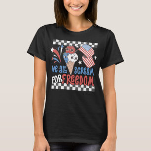 Camiseta Retro 4 de julio Libertad, Groovy Ice Cream Pun