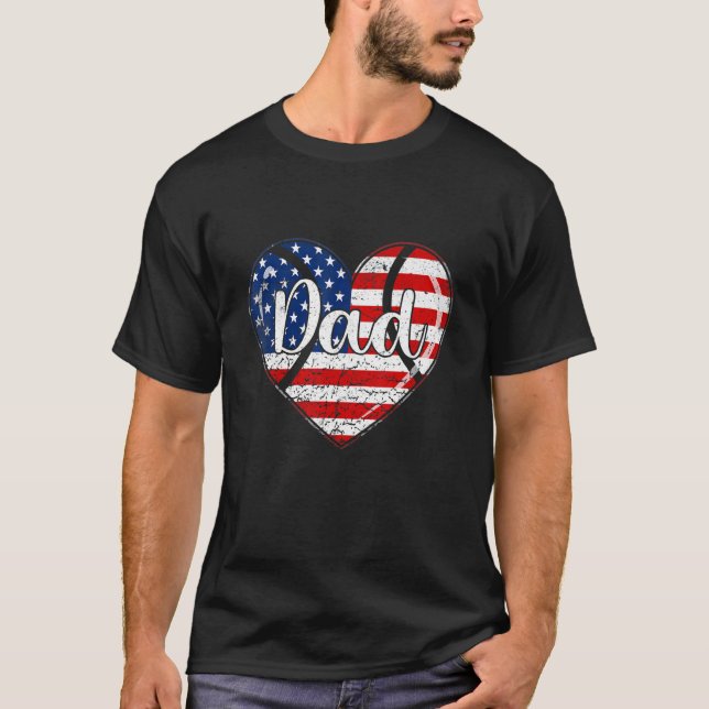 Camiseta Retro 4 De Julio Patriótico Tenis Dad Usa Fl (Anverso)
