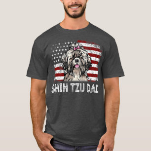 Camiseta Retro 4 De Julio Shih Tzu Vintage American